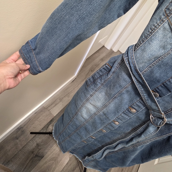 Revamped Cotton Blend Blue Denim Dress - Picture 2 of 9